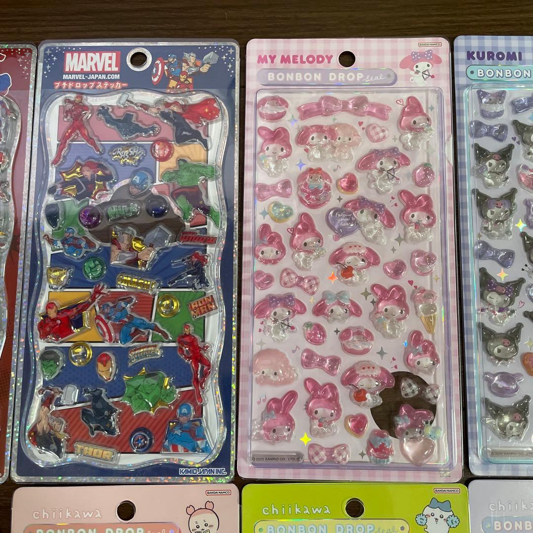 ボンボンドロップシールキティちゃんシールマーベルシール11枚セット確実正規品