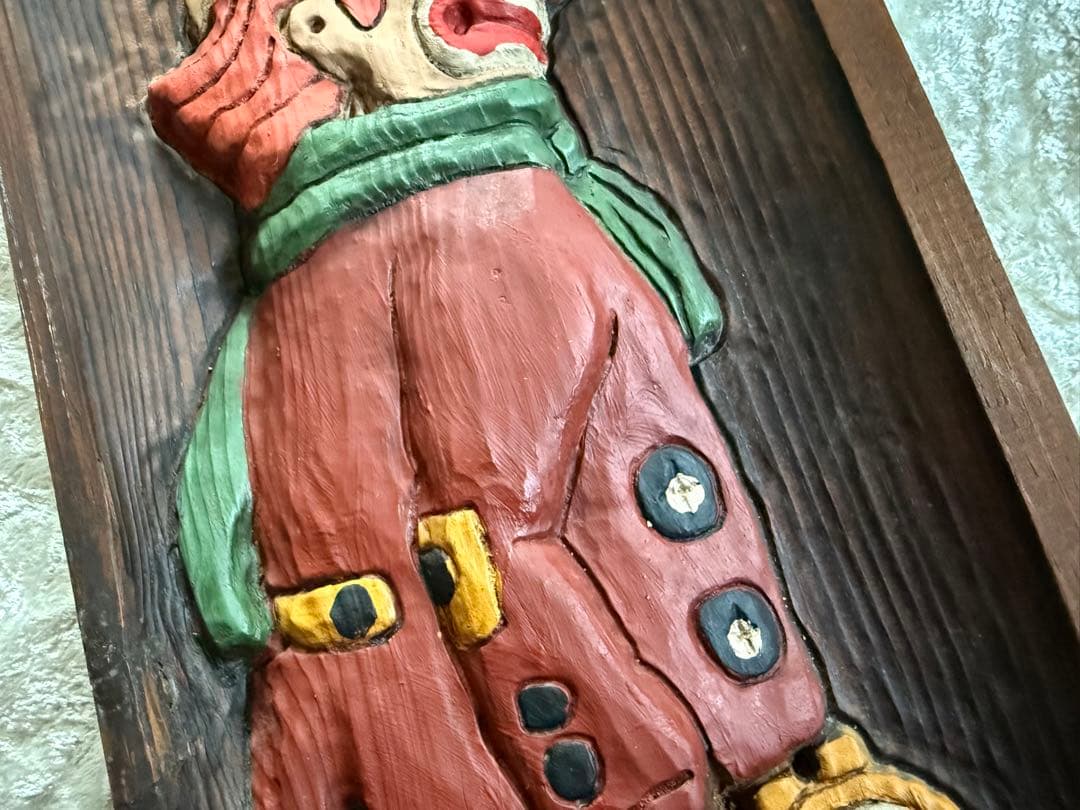 手彫り　木製クラウン彫刻 2点セット