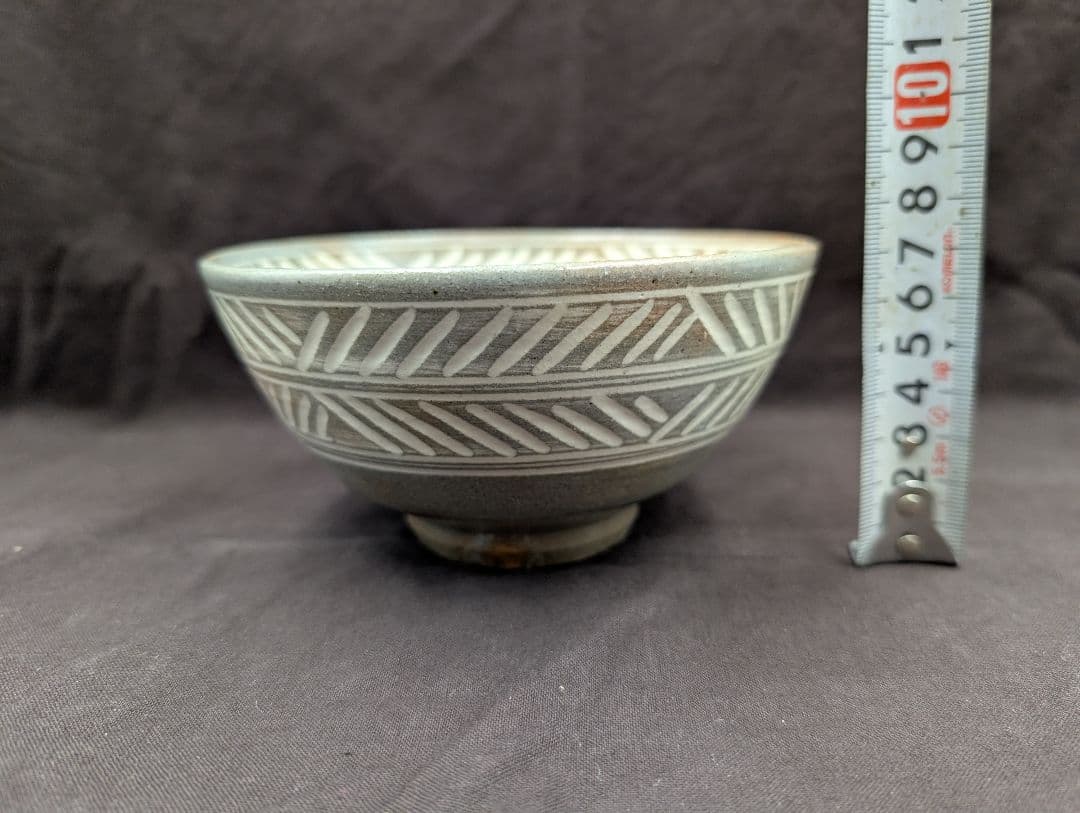 彫三島数茶碗10客楽山窯