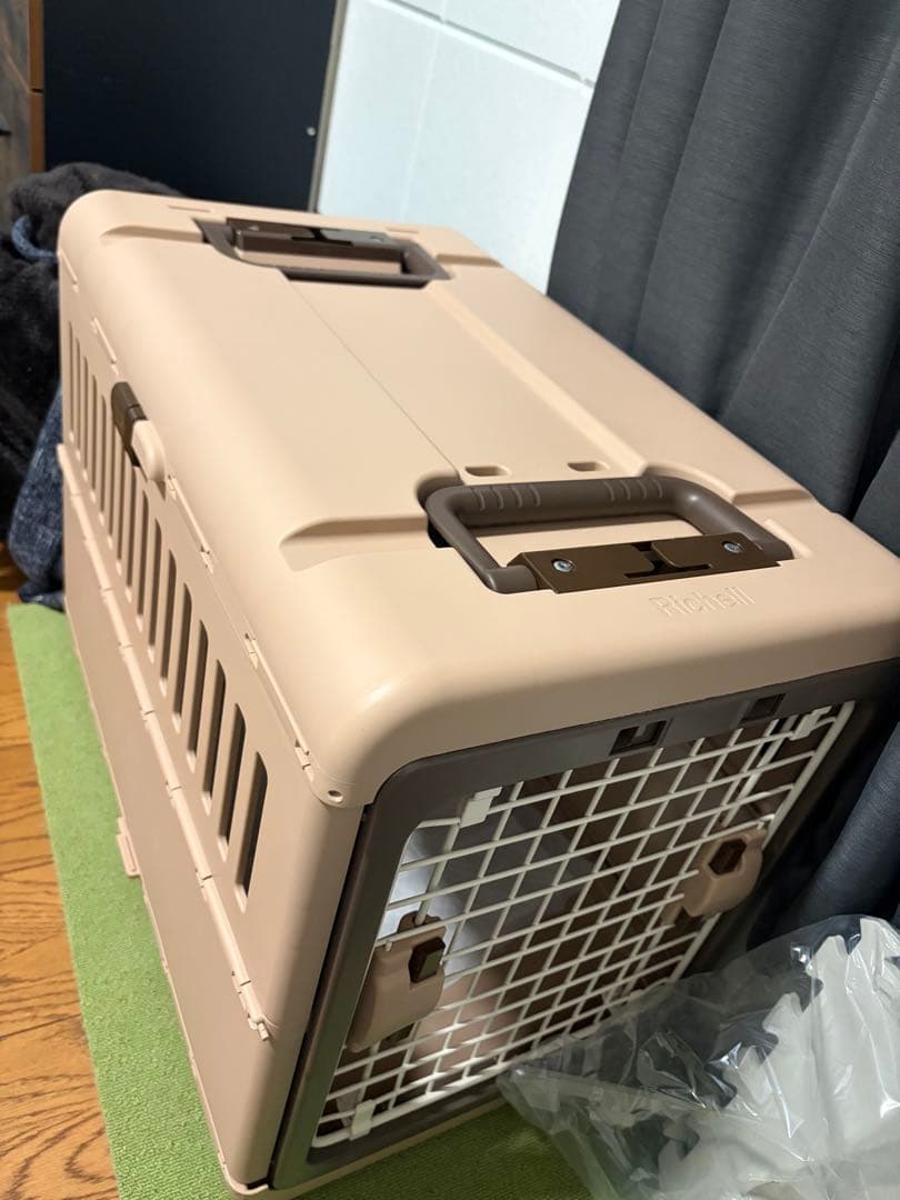 リッチェル キャンピングキャリー 折りたたみ ダークブラウン L サイズ