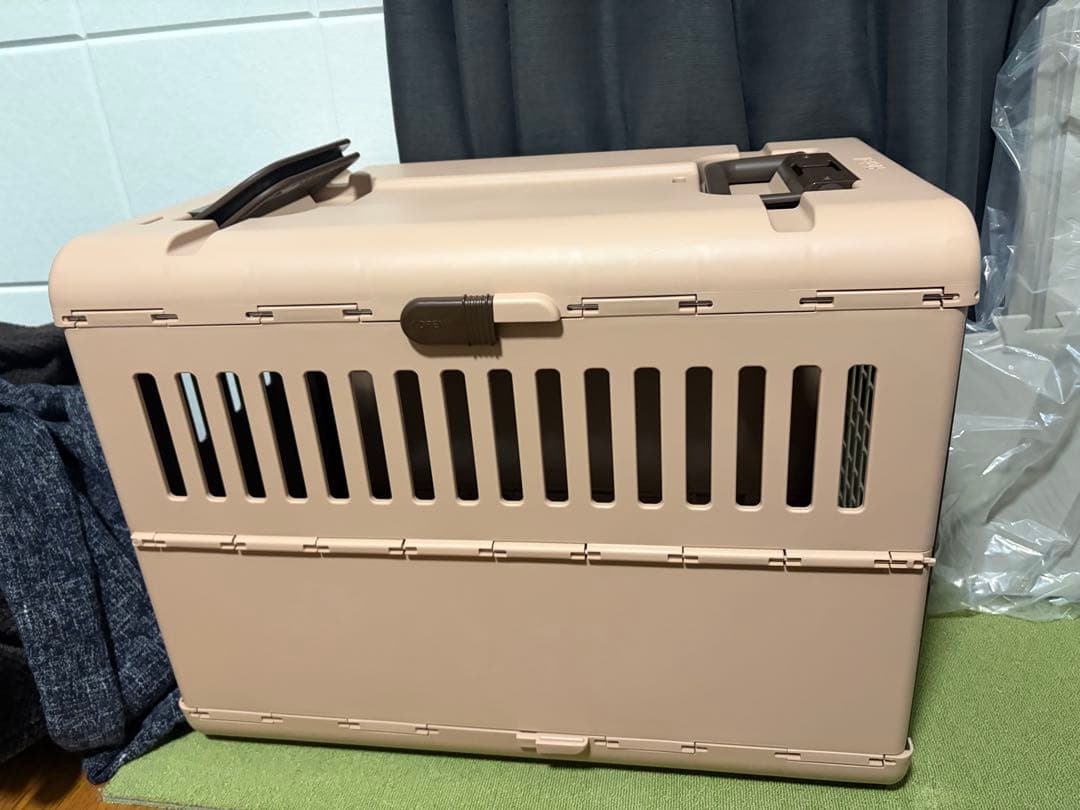 リッチェル キャンピングキャリー 折りたたみ ダークブラウン L サイズ