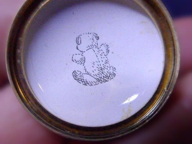 美品　英国御用達の老舗ハルシオンデイズのテディーベアの エナメルボックス