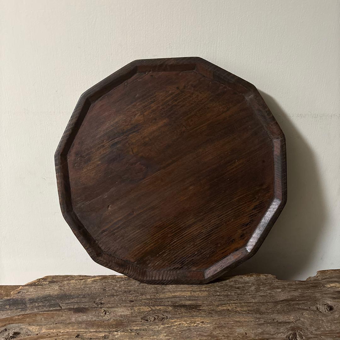 李朝十二角膳天板その66 盆.古道具.骨董品.韓国骨董. Antique.酒器盆