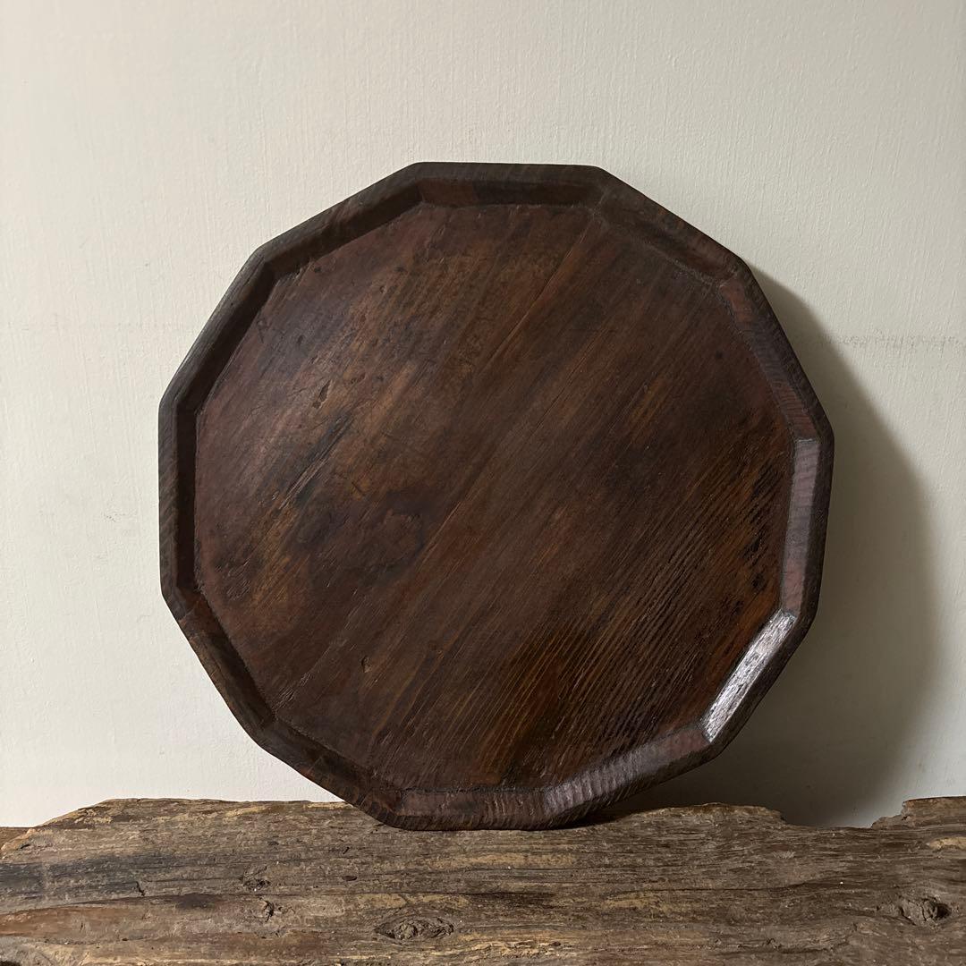 李朝十二角膳天板その66 盆.古道具.骨董品.韓国骨董. Antique.酒器盆