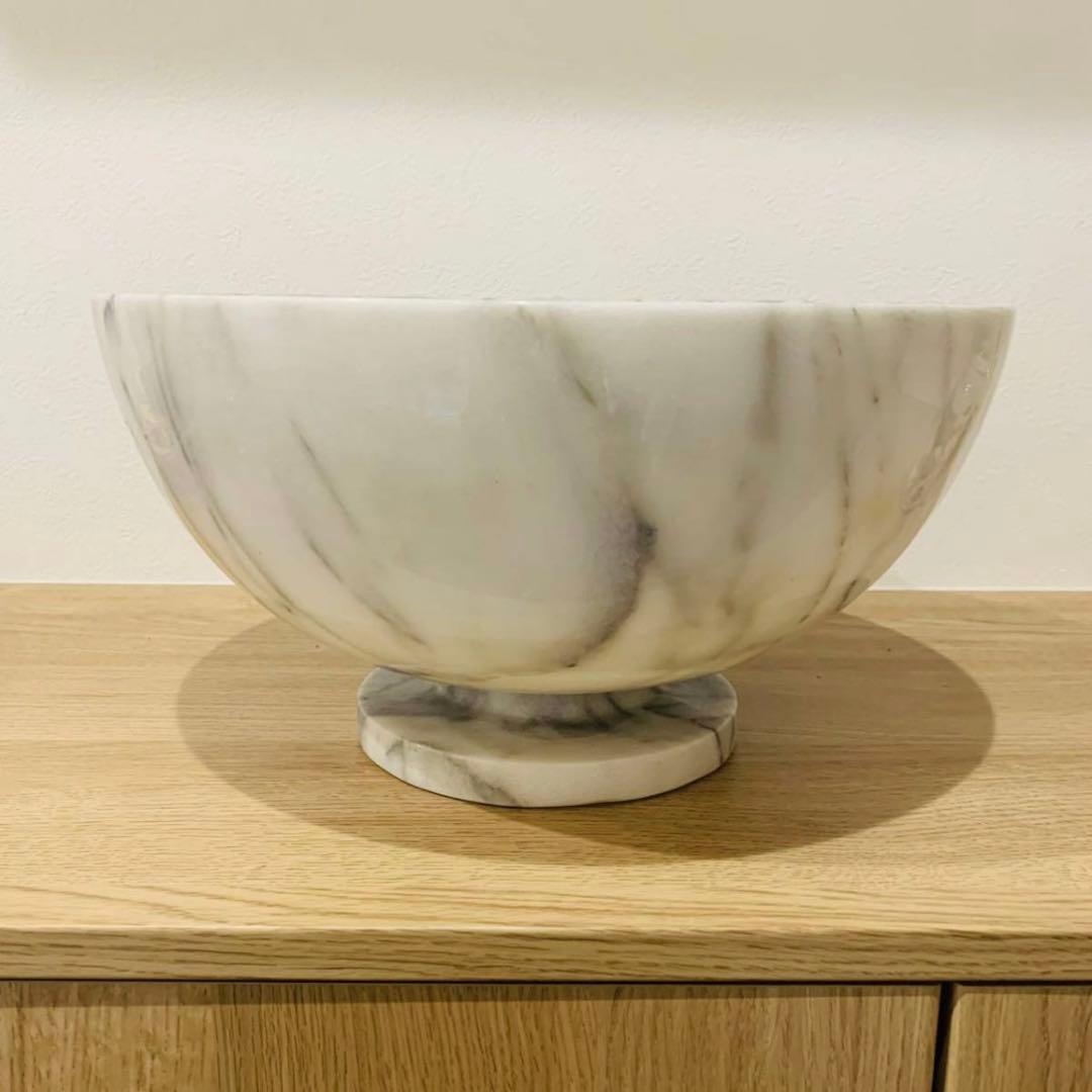 大型 ストーン フルーツボウル センターピースボウル 大理石 35cm モダン