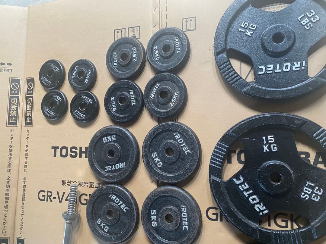 IROTEC ダンベルプレートセット 125キロ＋ダンベル