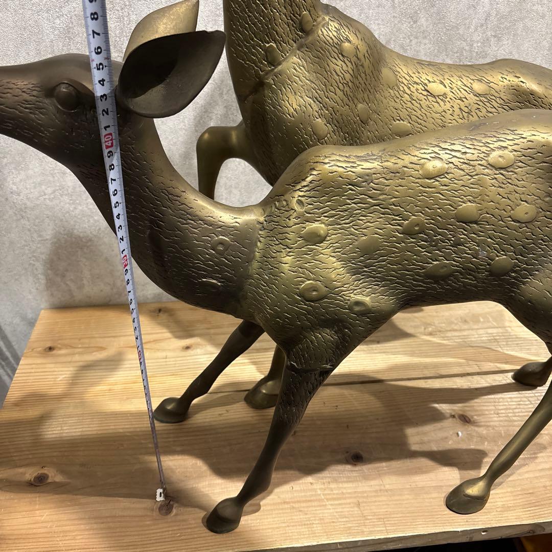 金属製　鹿の親子2体セット