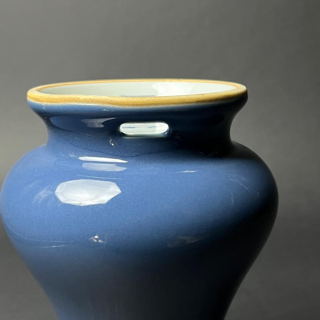 唐物 天藍釉瓶 大清康煕年製 款 中国美術 古玩 SN30