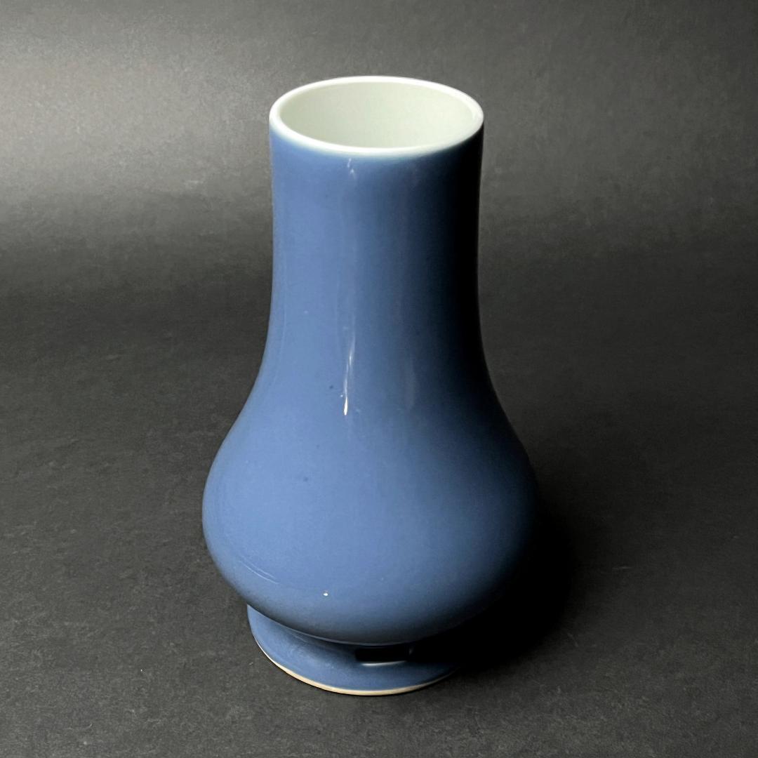 唐物 天藍釉瓶 大清康煕年製 款 中国美術 古玩 SN30