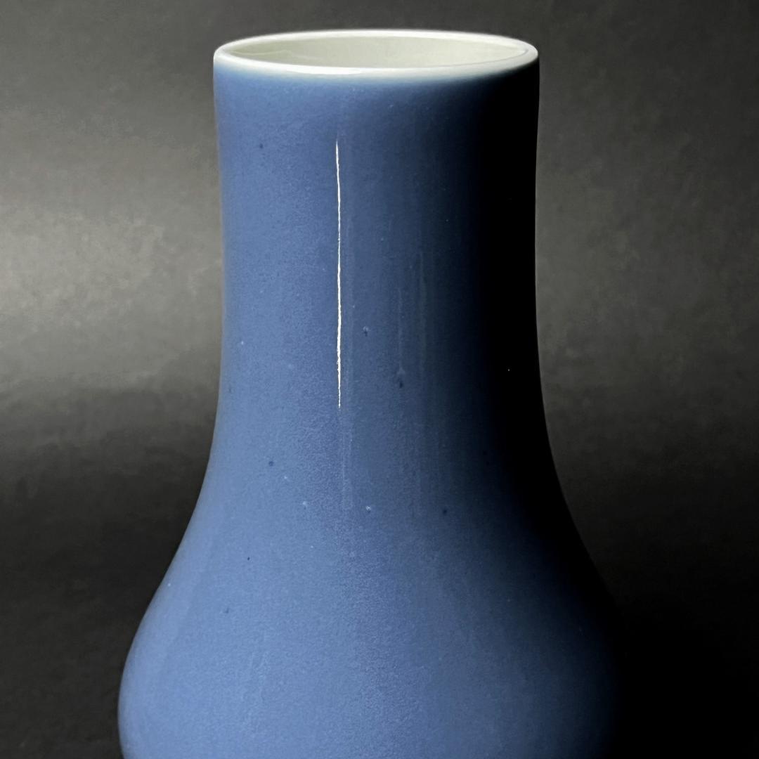 唐物 天藍釉瓶 大清康煕年製 款 中国美術 古玩 SN30