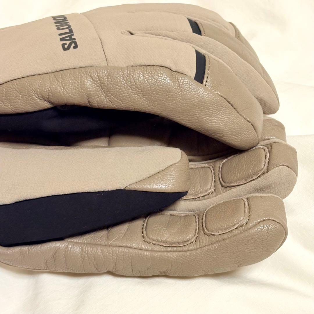 サロモン ゴアテックス グローブ レザー サンドベージュ スキー スノボ