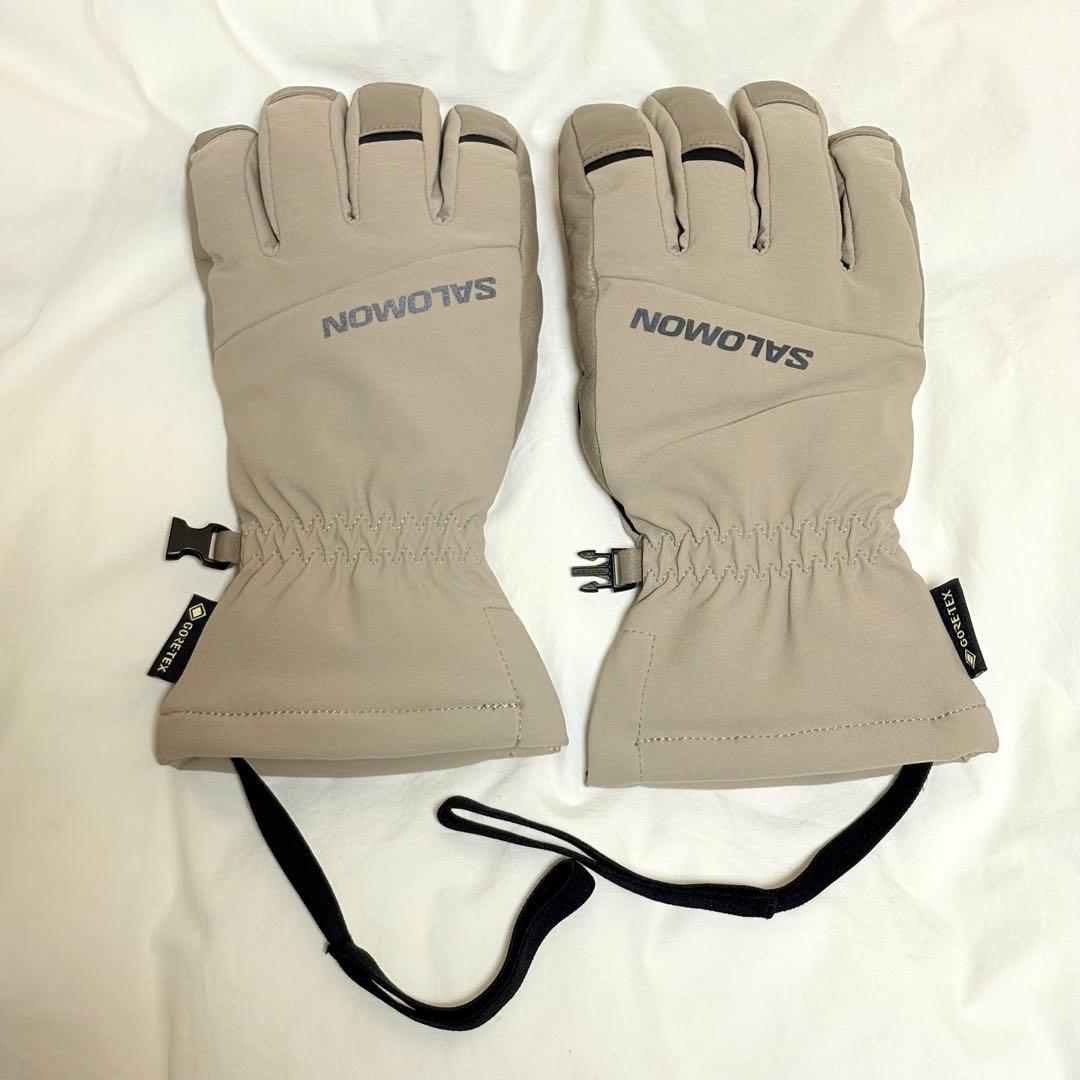 サロモン ゴアテックス グローブ レザー サンドベージュ スキー スノボ