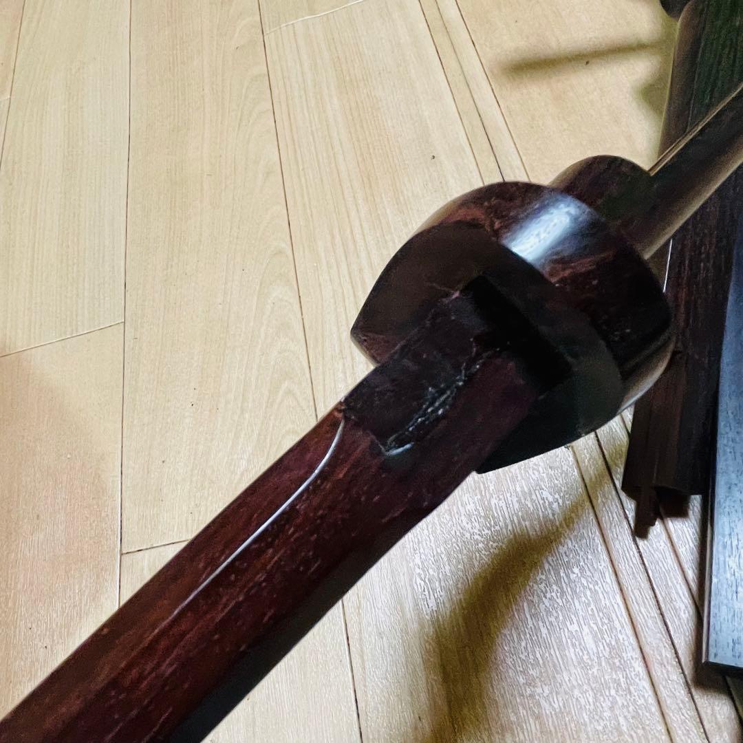 津軽三味線　紅木　金細　現状品