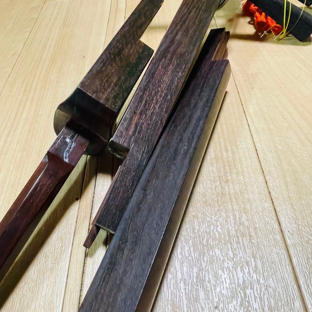 津軽三味線　紅木　金細　現状品