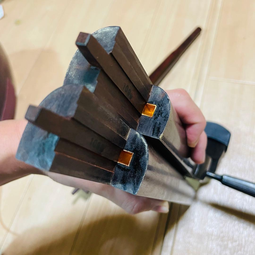 津軽三味線　紅木　金細　現状品