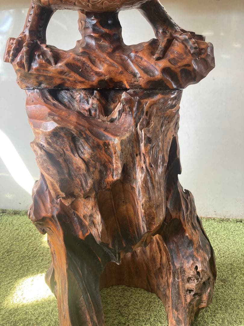 鷲　鷹　木彫り　彫刻　置物　オブジェ　アンティーク　木製　縁起物