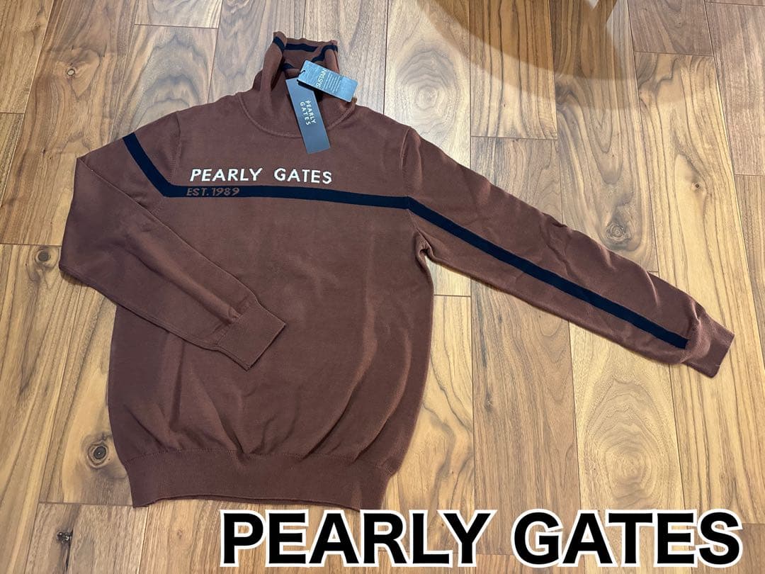 パーリーゲイツ　カシミヤタッチ　タートルネックニット　新品　サイズ５　ブラウン