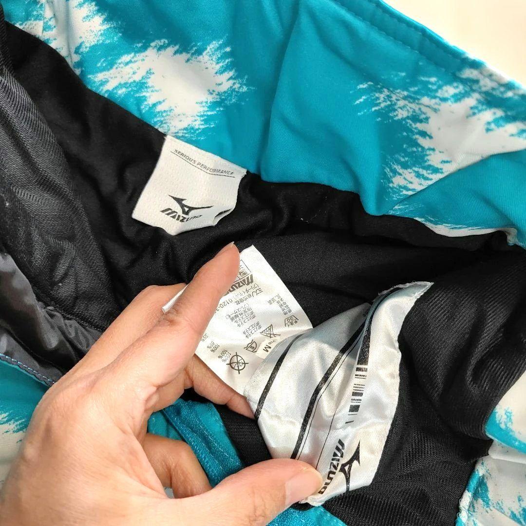 ミズノ スキーウェア上下セット ◆デモモデル◆　Mサイズ　メンズ　水色×赤