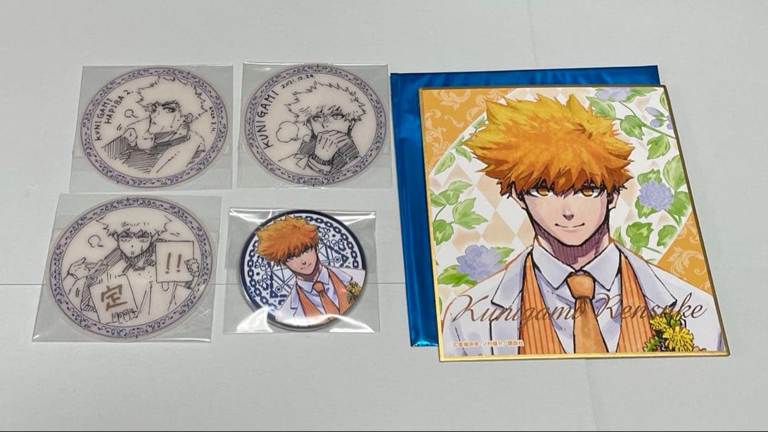 ブルーロック　箔押しミニ色紙＆クリアシート・缶バッジ　國神　ブルーロック展