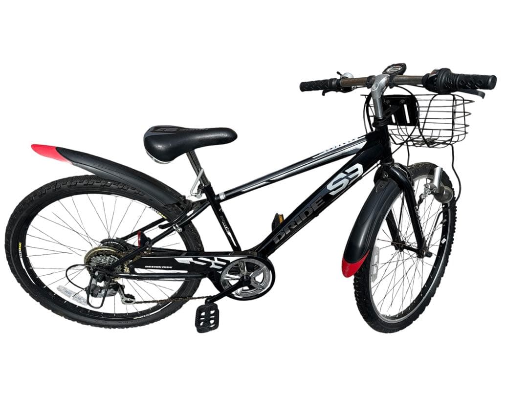 【引取り希望】Pride キッズバイク ブラック フロントバスケット付き