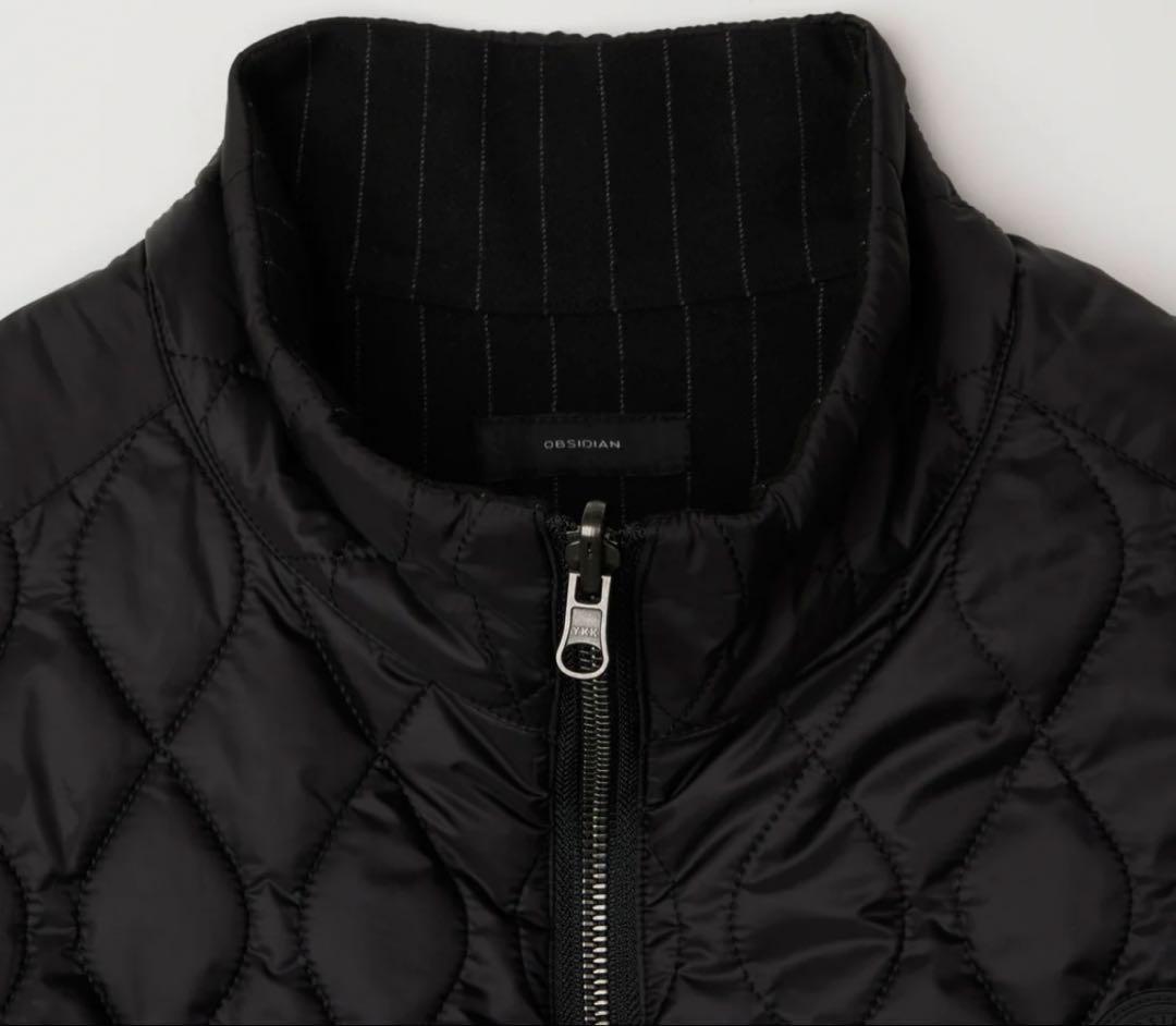obsidian キルティング ゴルフ ダウンベスト ブラック