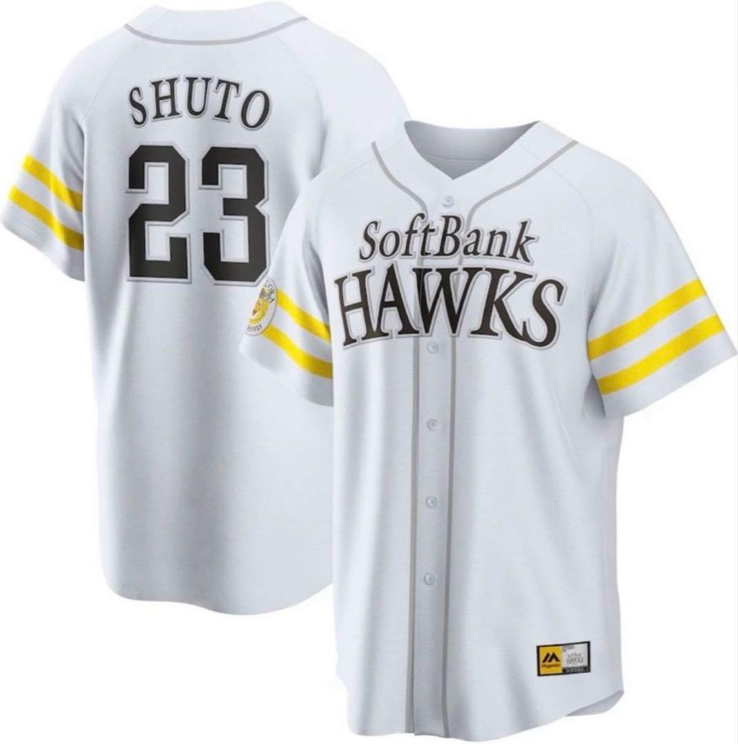 美品未着用　福岡ソフトバンクホークス 周東右京 ユニフォーム　L