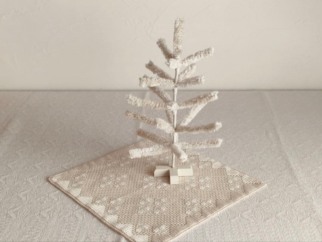 【トントトンさま】vintage tree ❀ モコモコ ホワイト モールツリー