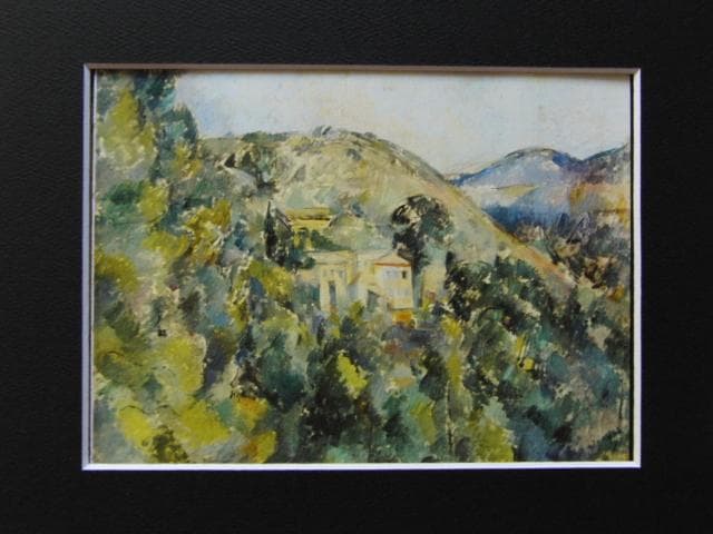 ポール・セザンヌ、【ポーヴルの丘】、希少な画集画より