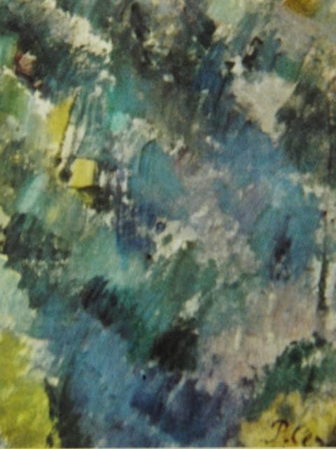 ポール・セザンヌ、【ポーヴルの丘】、希少な画集画より