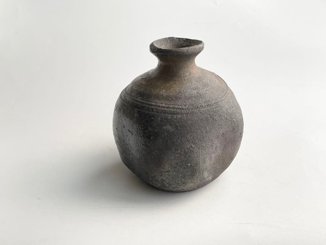 陶芸家　中村六郎　備前　窯変　徳利　酒器　共箱　備前焼