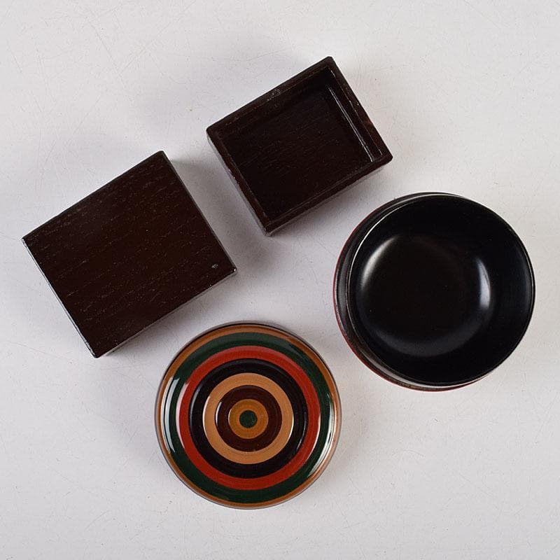 茶道具　御所篭　茶籠　香合　茶碗など　五点　一式　仕覆付　D　R9448