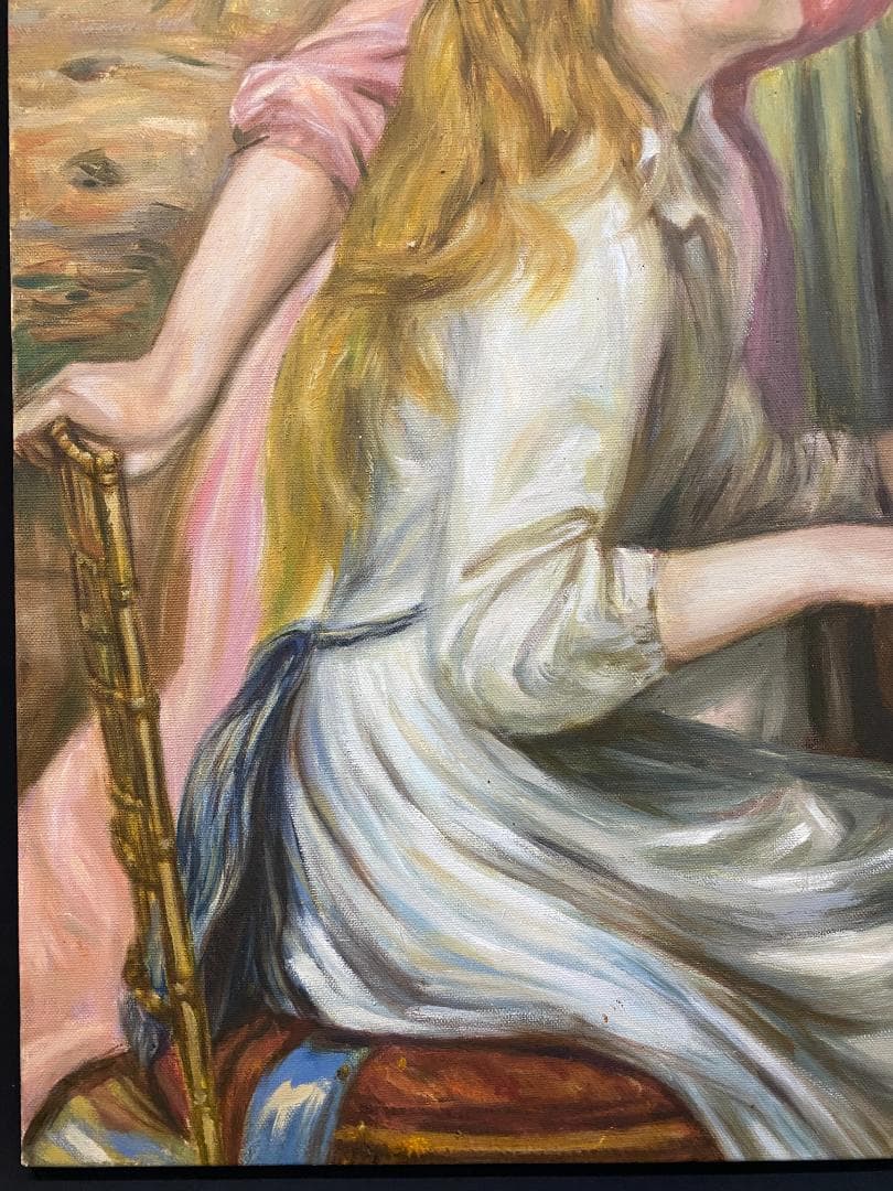 ピエール＝オーギュスト・ルノワール『ピアノを弾く少女たち』複製画　摸写④