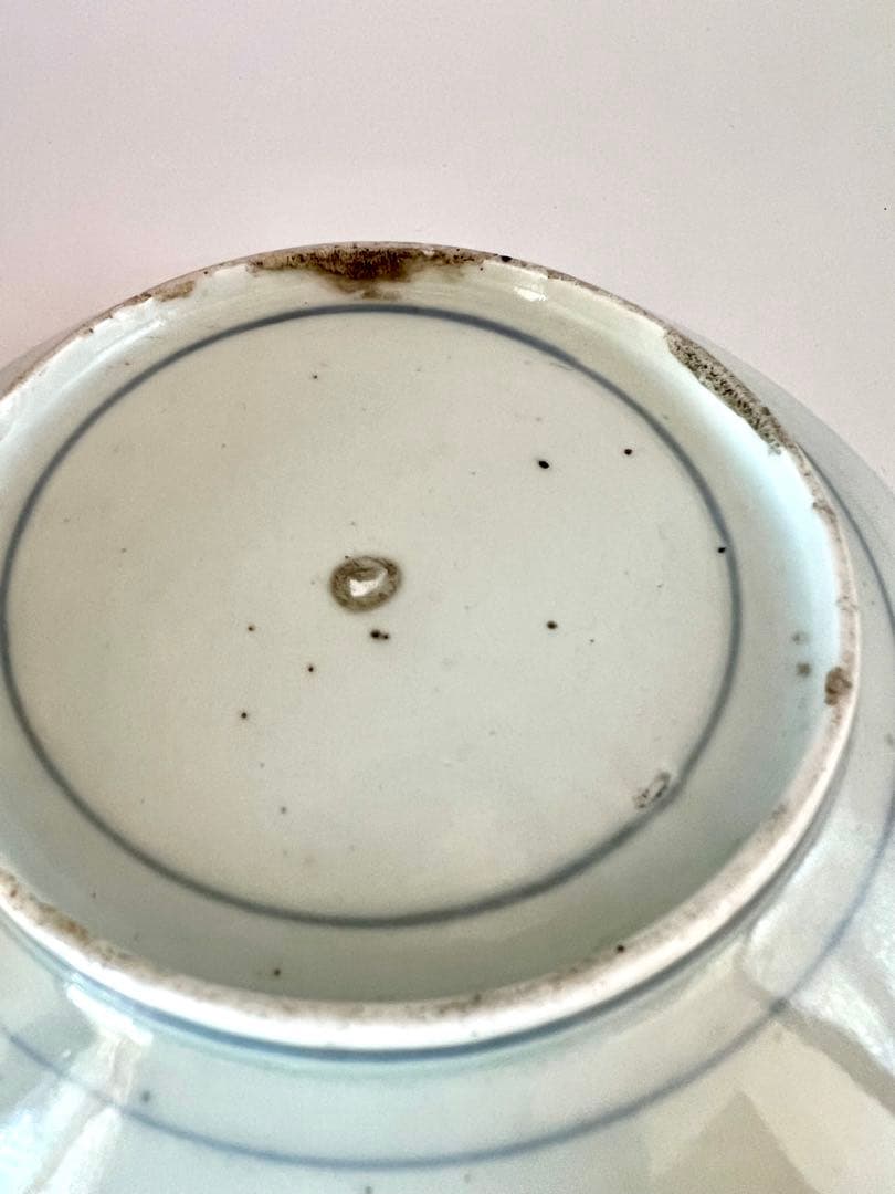 古伊万里　古染付　雁の図皿　染付　アンティーク　古道具　食器