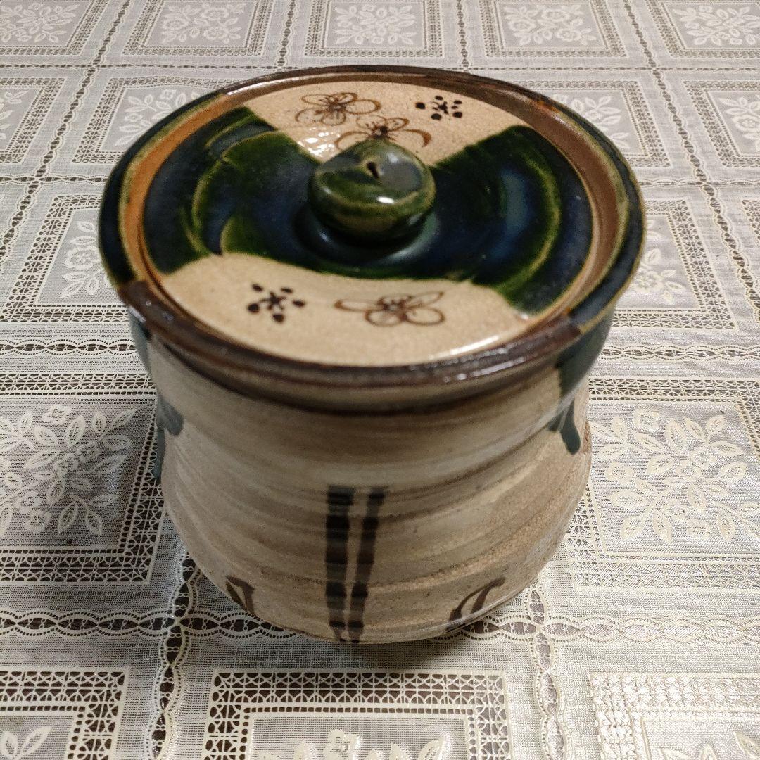 山口錠鐵造　茶道具　織部水指　陶印　共箱付