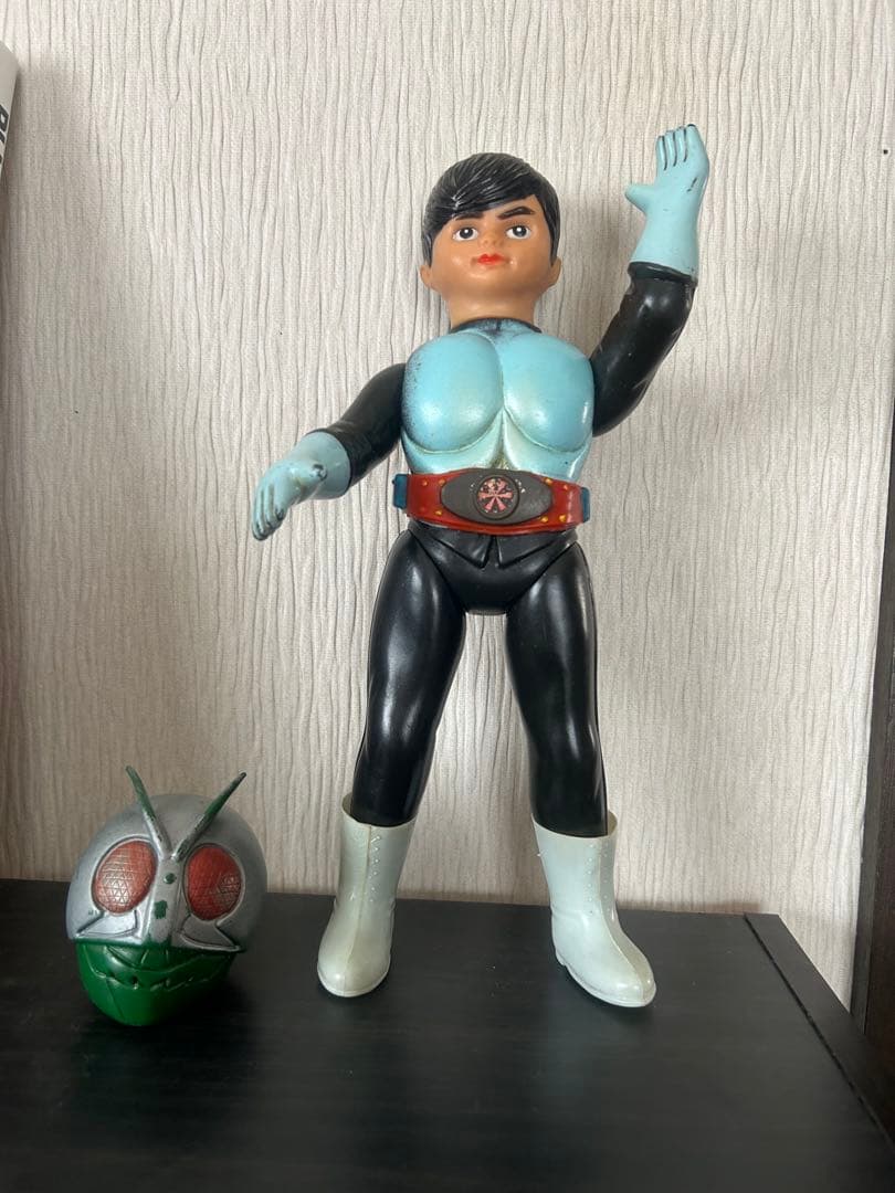 仮面ライダー1号　マスク有りソフビ　昭和