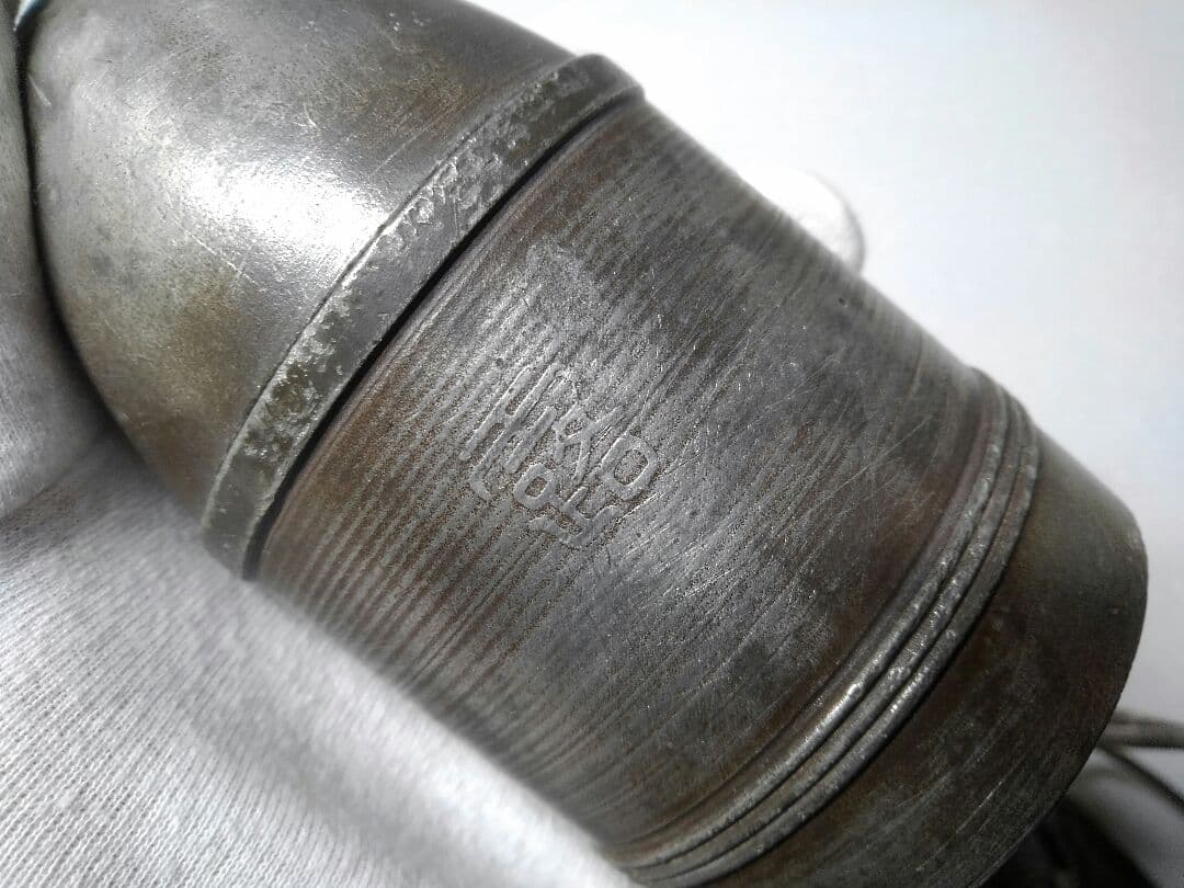 ♥珍品　錫製　茶入れ　征露記念　砲弾型　骨董品