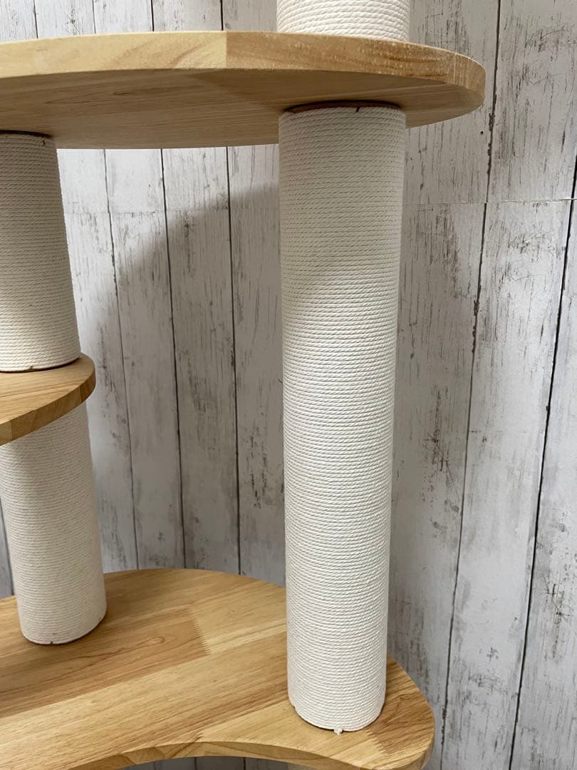 【未使用に近い】天然木 キャットタワー 宇宙船ボウル 木製