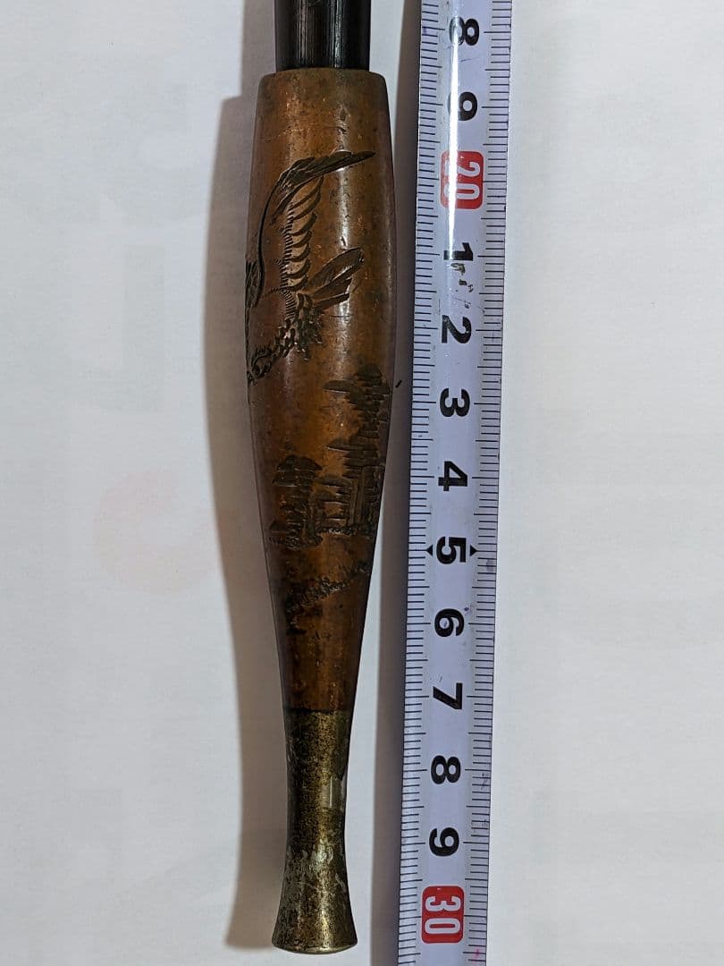 ♦喧嘩煙管 明治時代 一富士二鷹 山水 一山作 喫煙具 コレクション 骨董品