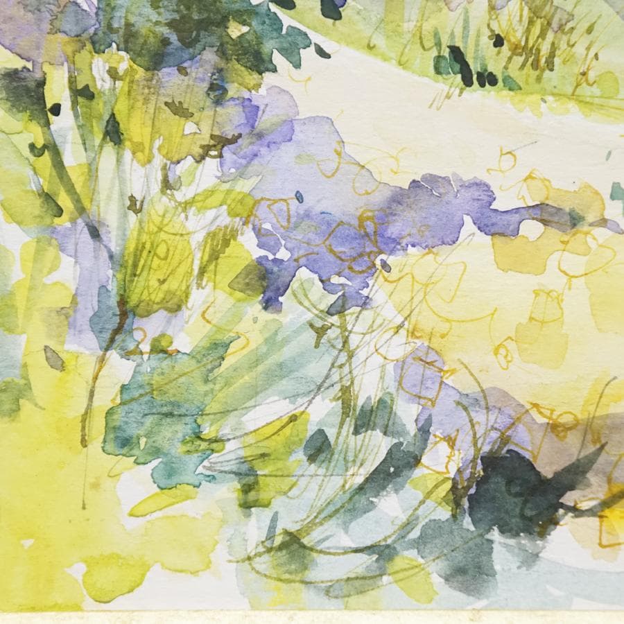 ピエール・ヌブー『パリ近郊』 風景画 水彩画 絵画 肉筆 額装