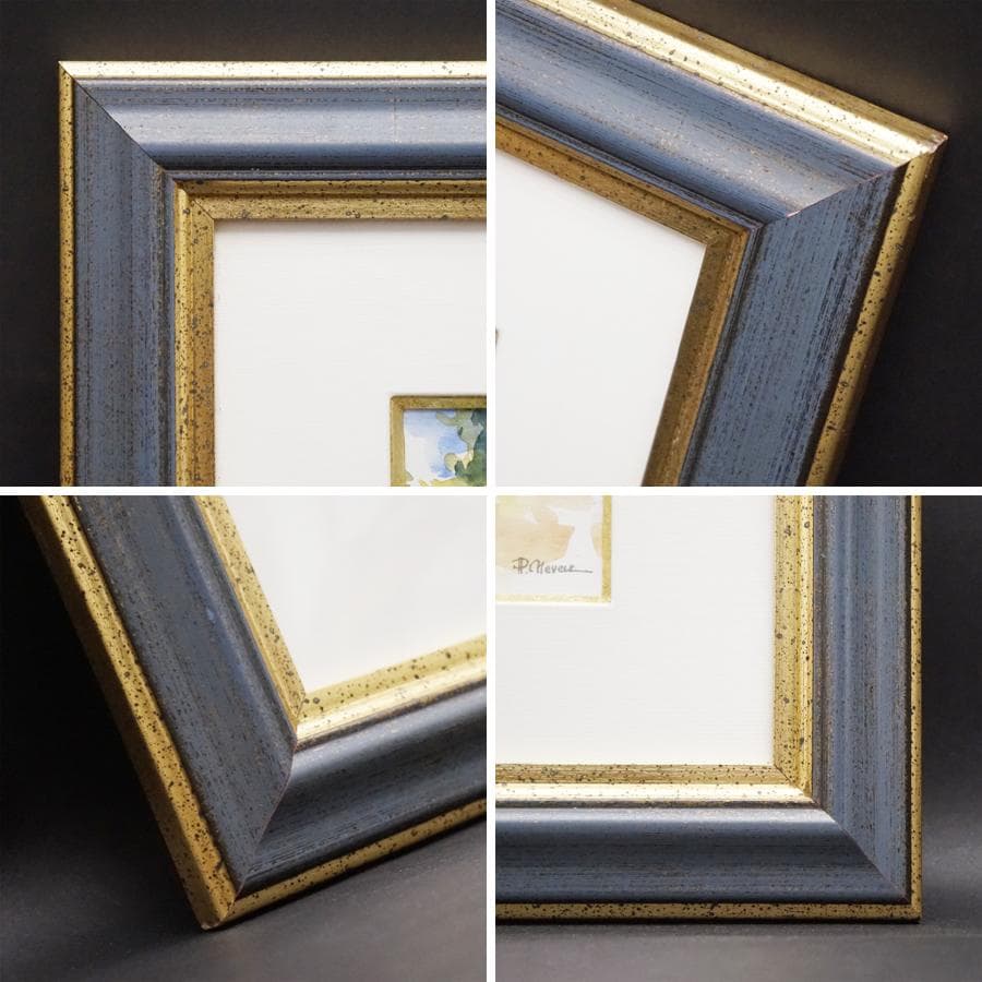 ピエール・ヌブー『パリ近郊』 風景画 水彩画 絵画 肉筆 額装