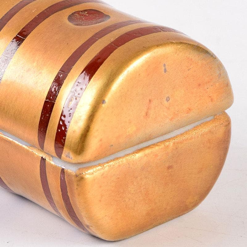 茶道具　小木曽芳正作　金彩　横笛香合　共箱　V　8482