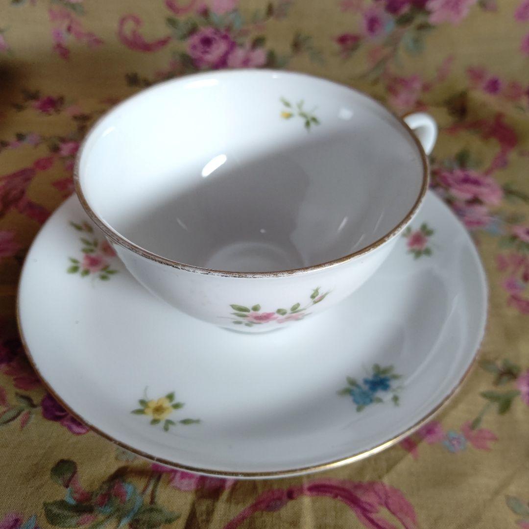 大倉陶園 小花散らし コンポートとカップ&ソーサーペア