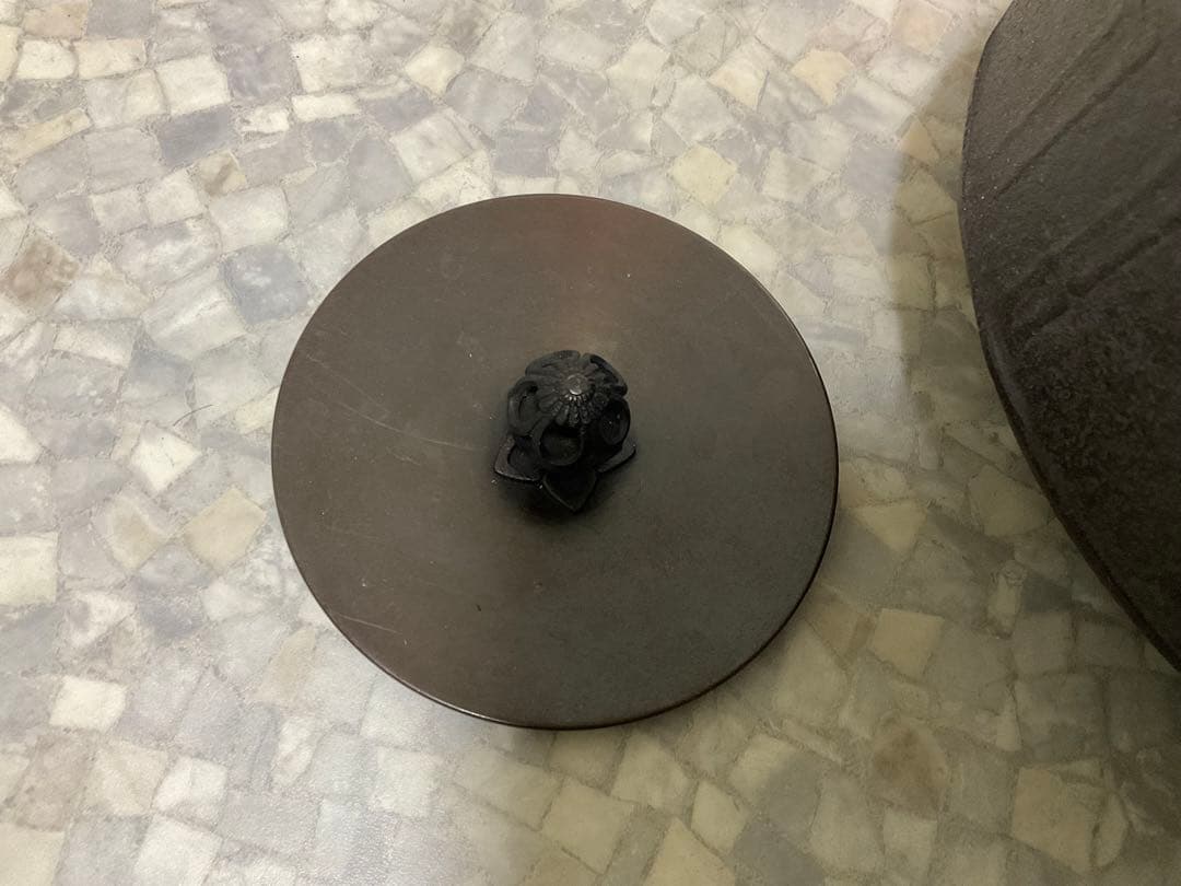 伝統工芸工芸美術茶道具＊菊池政光銘在銘 ＊獸双耳釜環あり＊茶道古物金属工芸