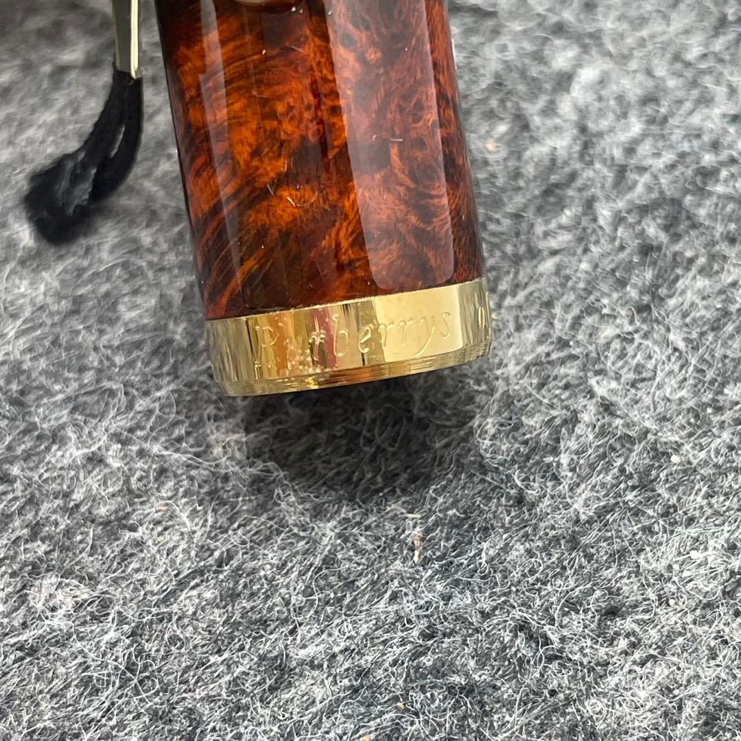 PE796□Burberrys バーバリー 万年筆 ブライヤー軸 14Kニブ