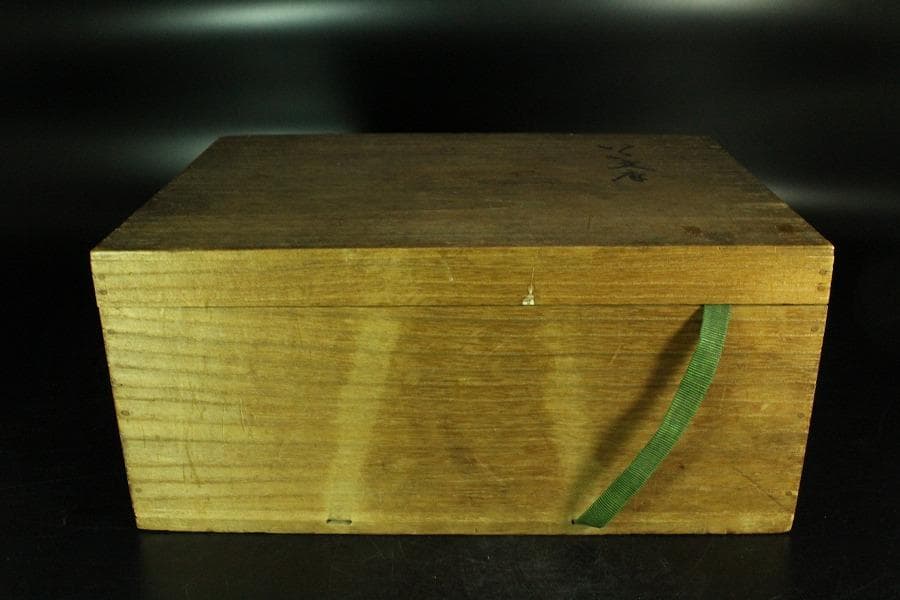 木地 彩色波絵舟硯 小物揃 菊絵 板文庫(K-XA943)