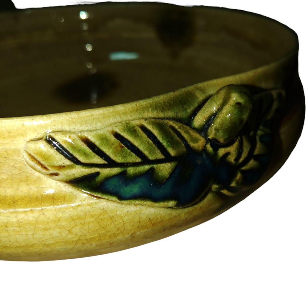 黄瀬戸平鉢　菓子鉢　木箱付