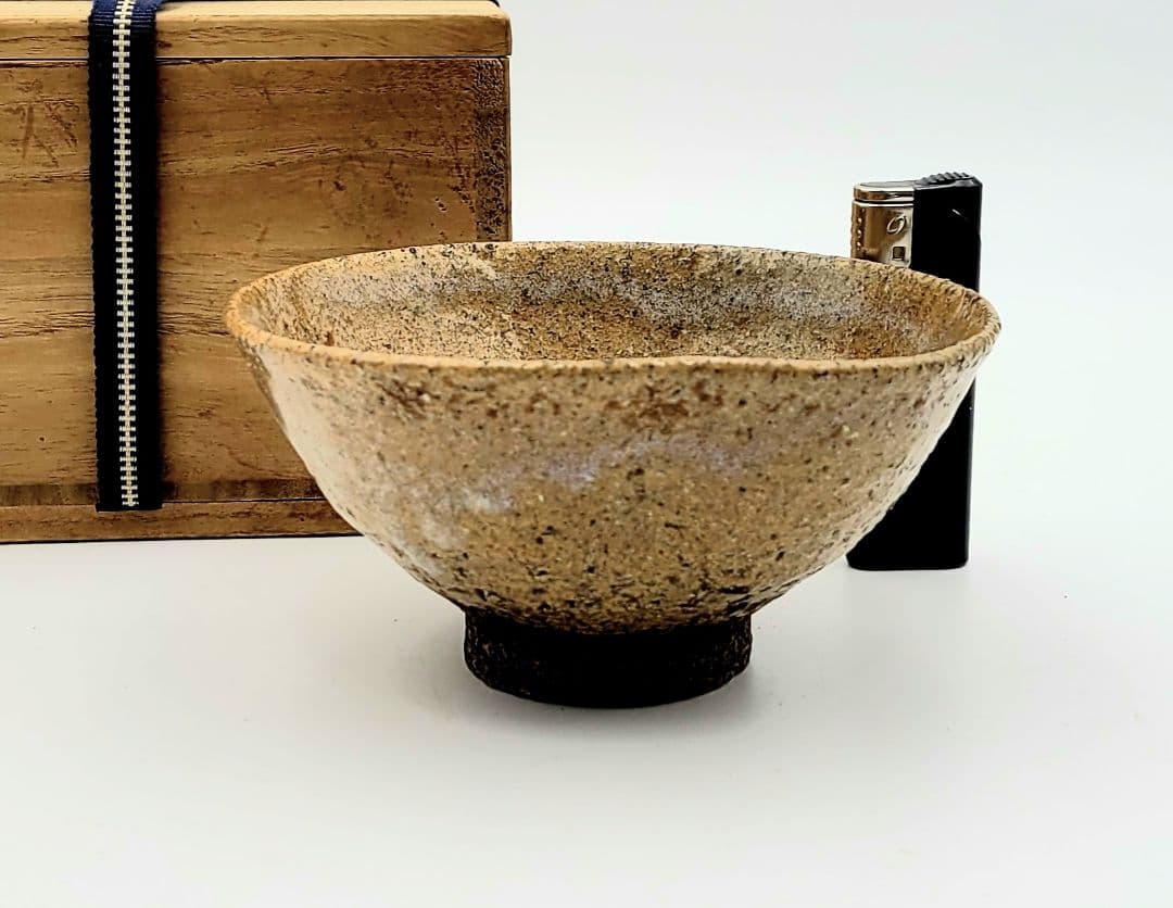 茶道具　時代物　法勝寺焼　お茶碗　合わせ箱　骨董品、美術品