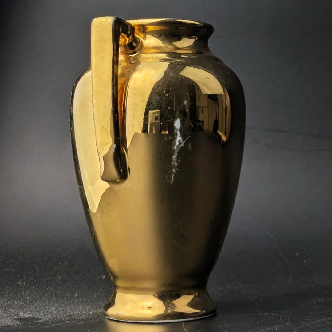 ノリタケ森村組 Mリース 金彩花瓶ミニ 1911-1920年代 双耳 輸出品