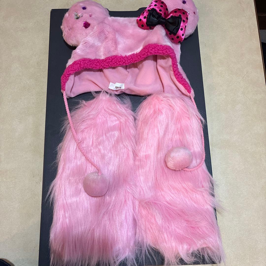 ディズニー ミニー ファンキャップ もこもこレッグウォーマー付き