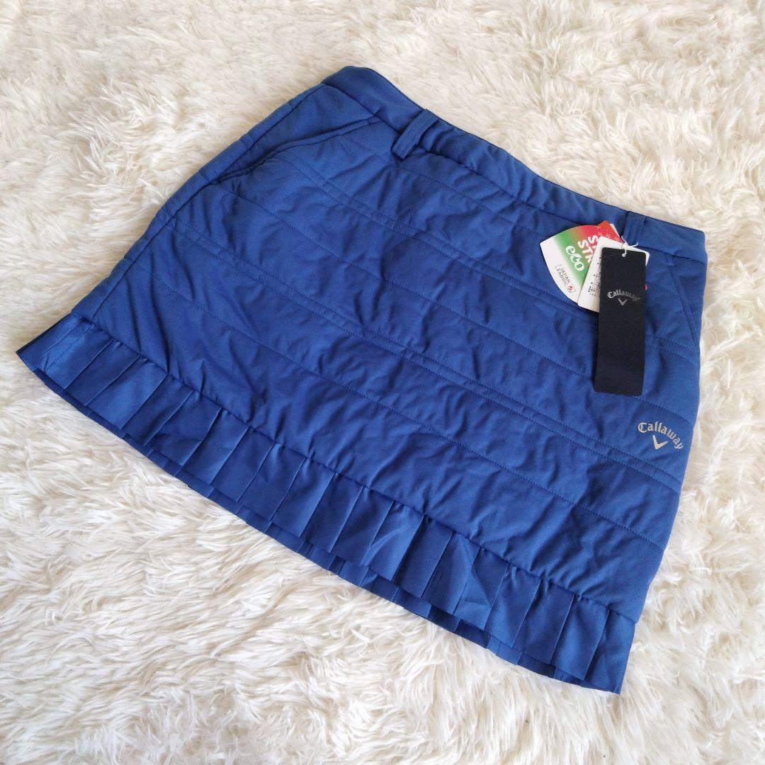 新品タグ付☆Callaway ゴルフ 中綿 キルティング スカート フリル 青